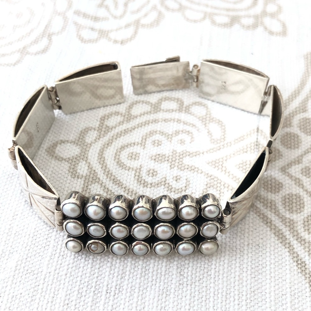Vintage Pearl & 925 Silver Bracelet